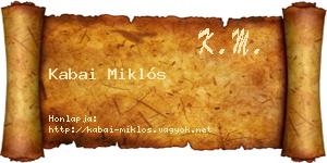 Kabai Miklós névjegykártya