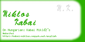 miklos kabai business card